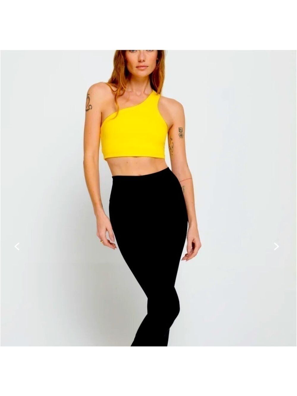 Spiritual Gangster One Shoulder Yellow Tank top bra - Picture 2 of 10